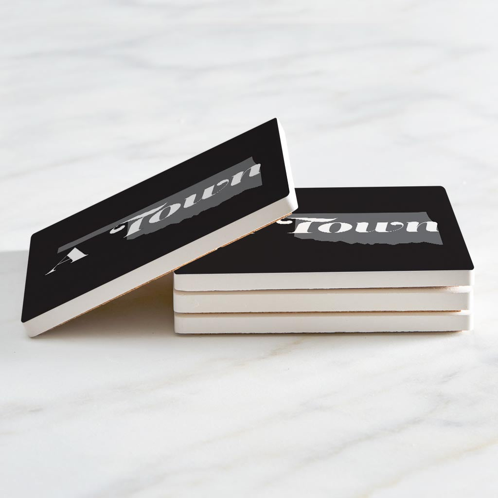 Minimalistic B&W Ardmore Ok A Town Black | Absorbent Coasters | Set of 4 | Min 2