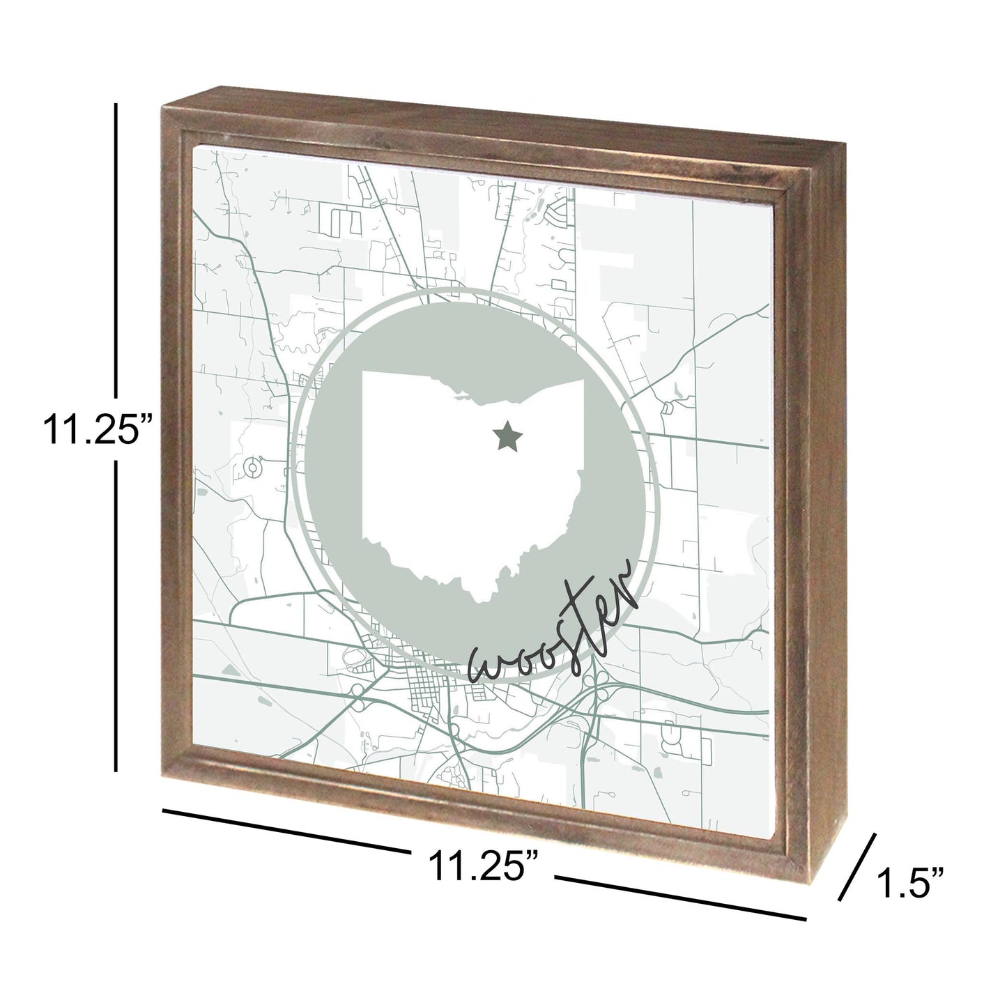 Vintage Groove State Star Map Ohio Wooster | Wood Sign | Eaches | Min 1