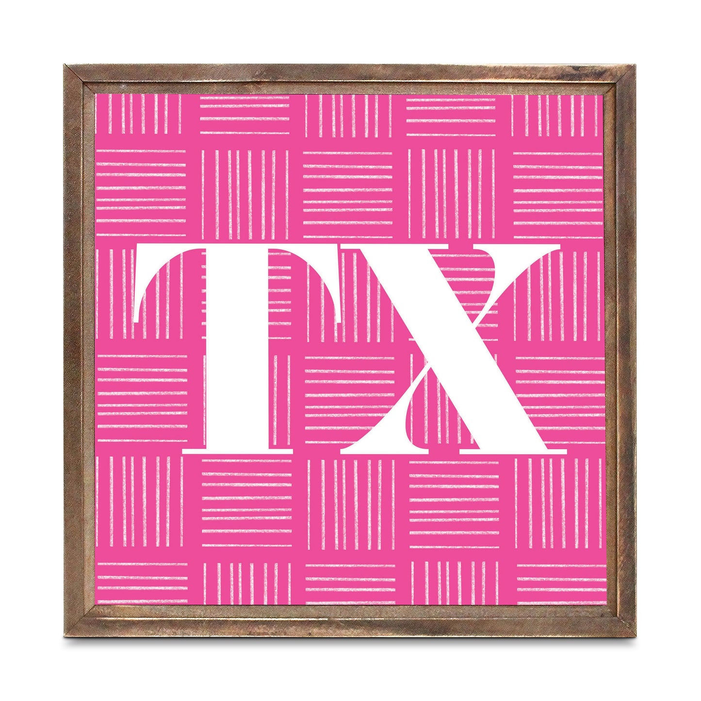 Bright Modern Abbreviated On Pink Texas | Wood Sign | Eaches | Min 1