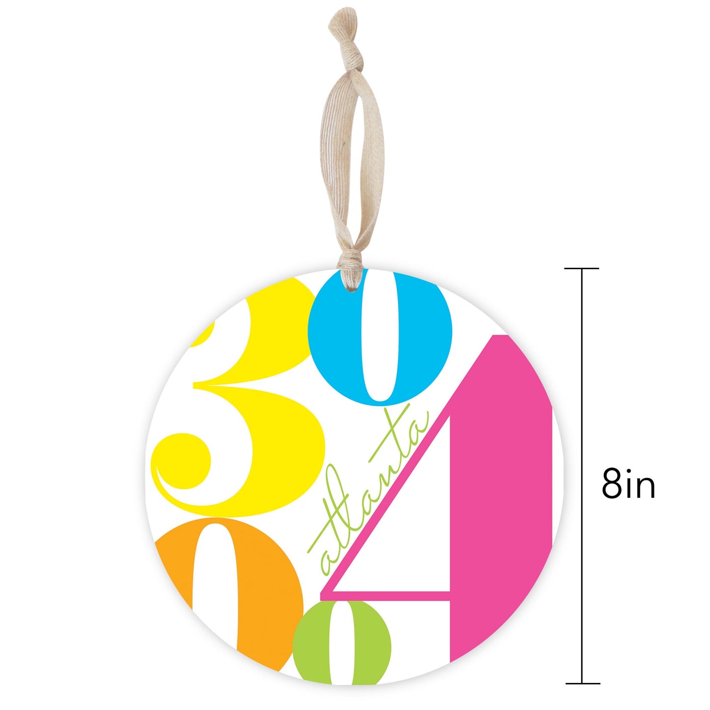 Bright Modern Color Block City Zip Georgia Atlanta | Wood Ornament | Eaches | Min 1