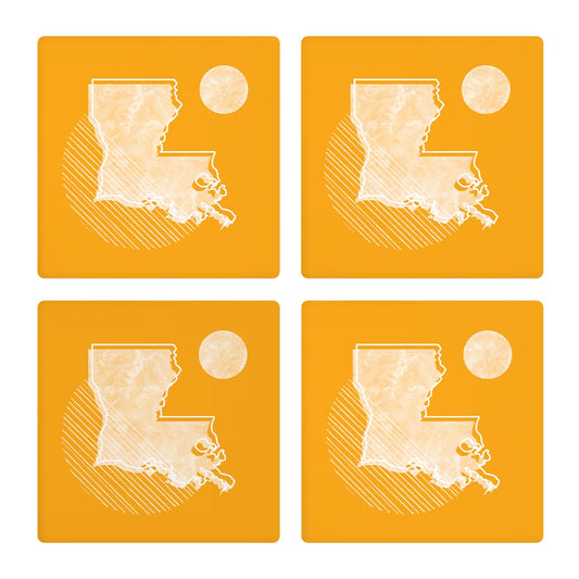 Bright Modern Geometric On Orange Louisiana | Absorbent Coasters | Set of 4 | Min 2