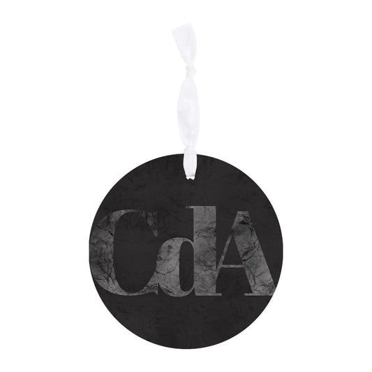 Minimalist B&W Idaho Cda Black Initials | Wood Ornament | Eaches | Min 6