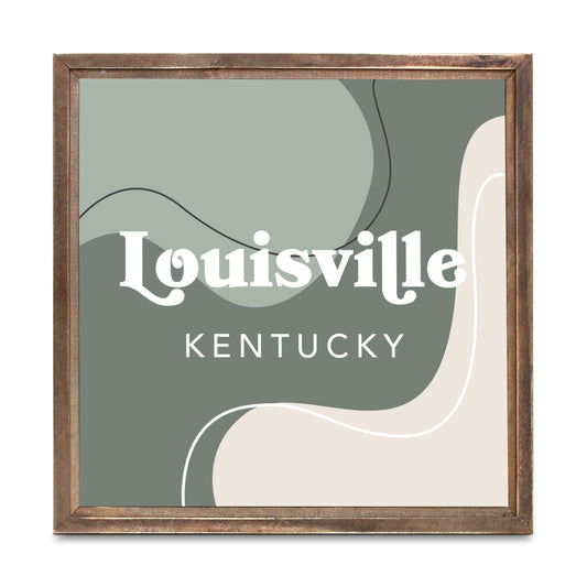 Vintage Groove Fluid Green Kentucky Louisville | Wood Sign | Eaches | Min 1