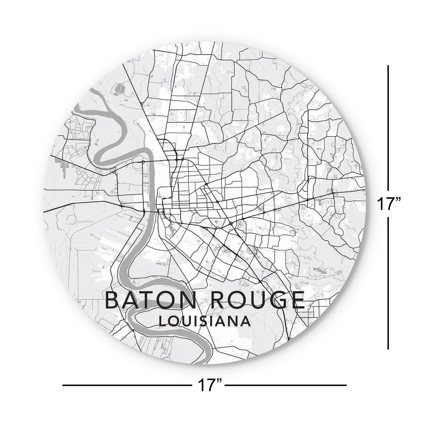 Minimalistic Baton Rouge White Map | Wood Sign | Eaches | Min 1