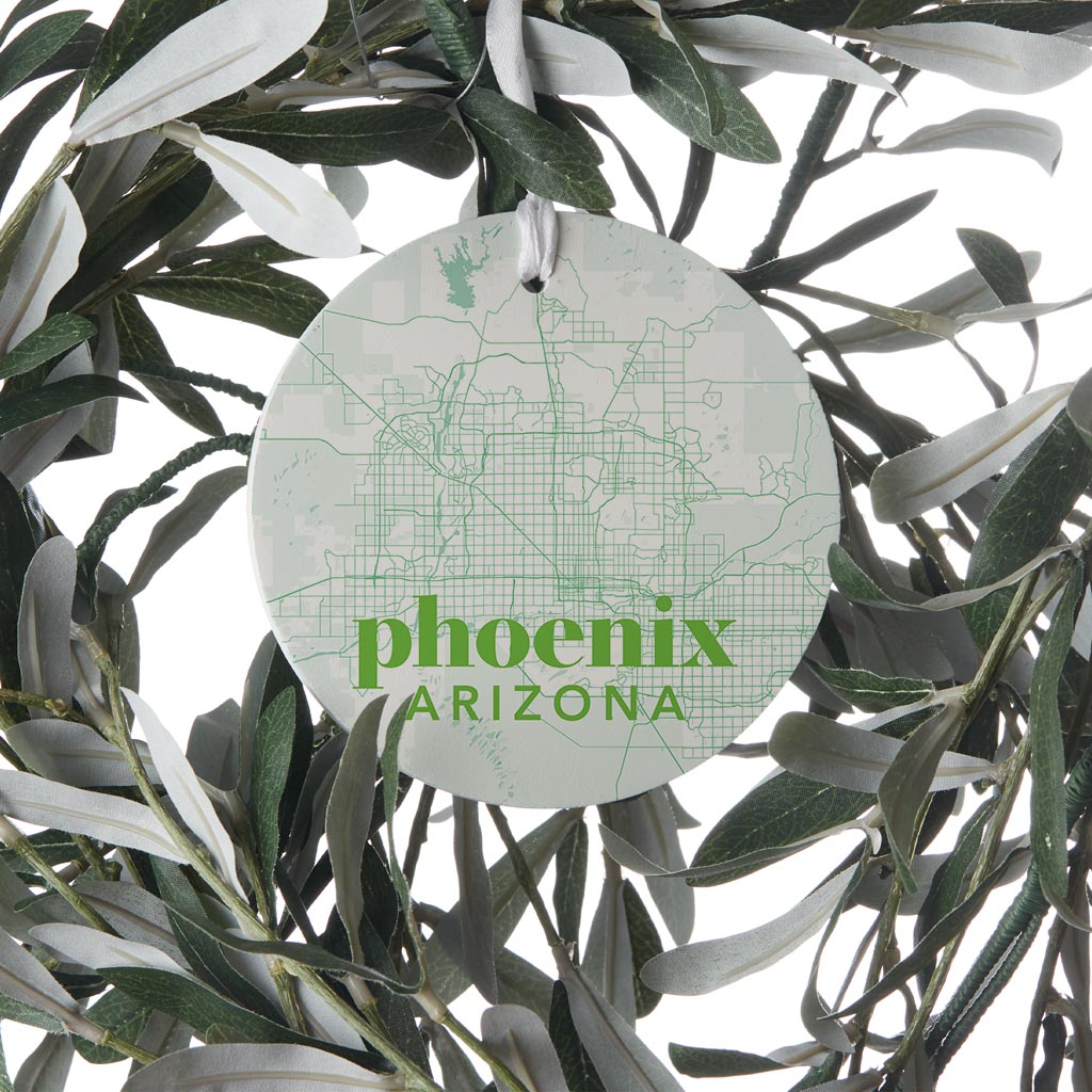 Bright Modern Green Map Arizona Phoenix | Wood Ornament | Eaches | Min 6