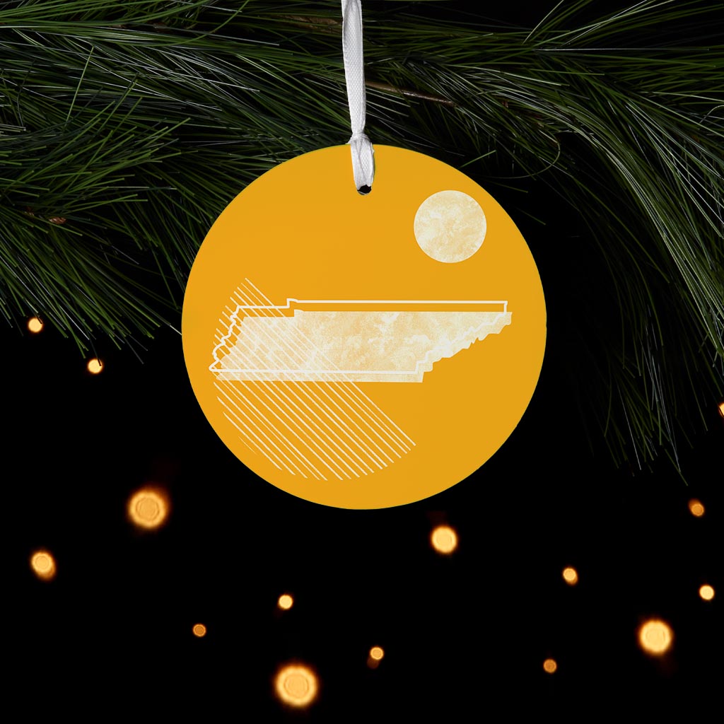 Bright Modern Geometric On Orange Tennessee| Wood Ornament | Eaches | Min 6