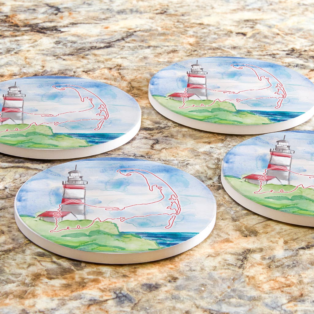 Watercolor Lighthouse | Absorbent Coasters | Set of 4 | Min 2