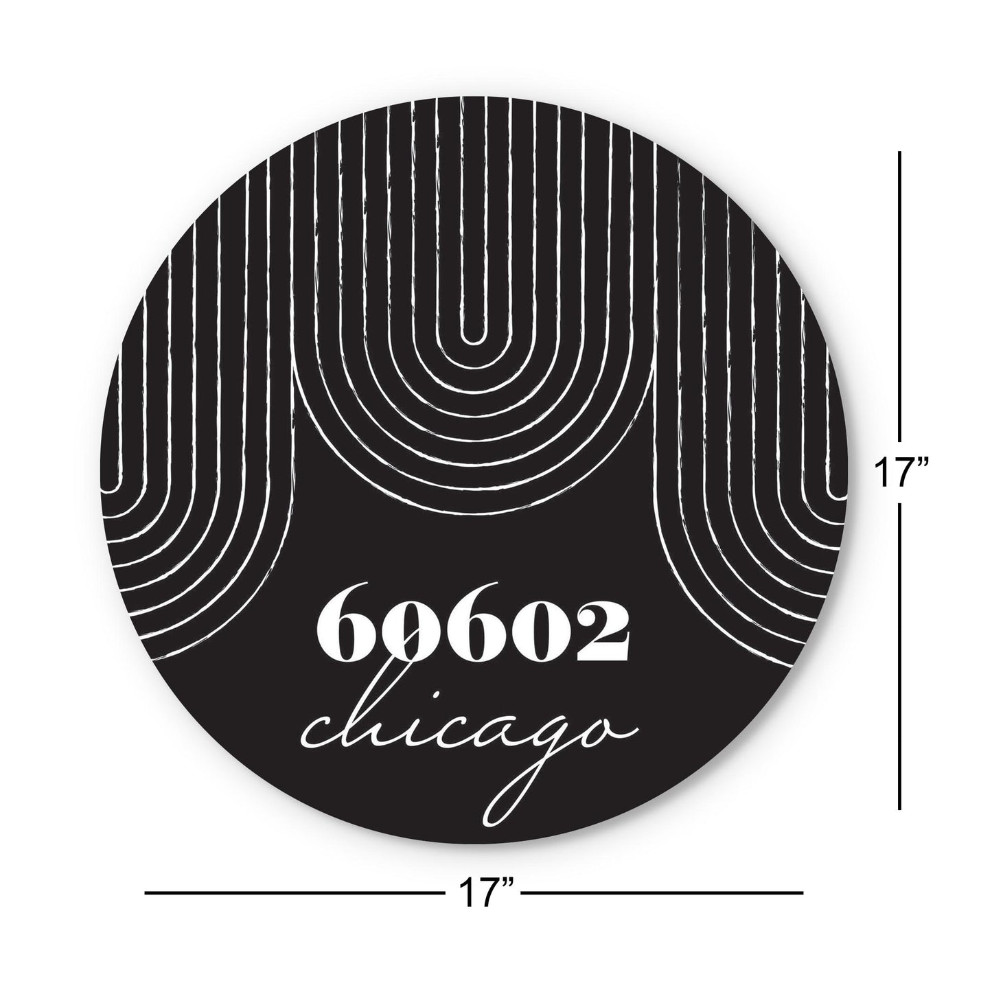 Black And White City Zip On Black Illinois Chicago | Wood Sign | Eaches | Min 1