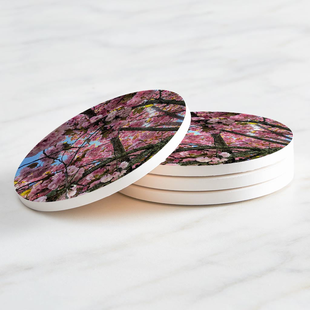 Monokian Cherry Blossoms | Absorbent Coasters | Set of 4 | Min 2