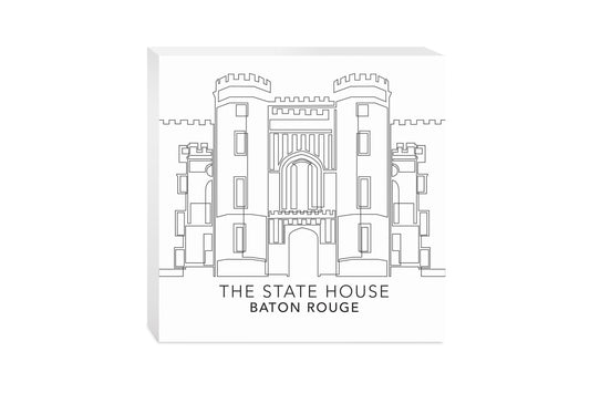 Minimalistic Baton Rouge State House | Wood Block | Eaches | Min 2