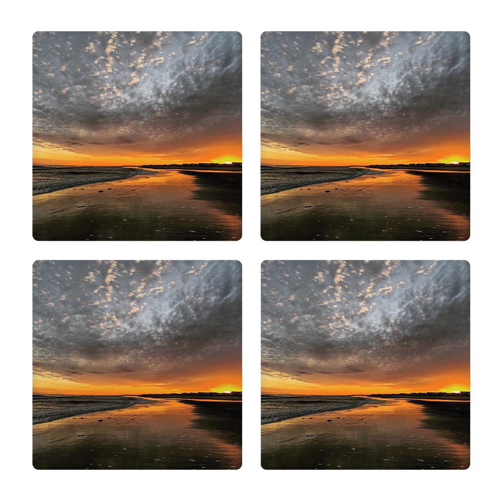 OCNJ Photo Beach Sunset| Absorbent Coasters | Set of 4 | Min 2