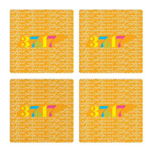 Bright Modern State Script Orange Tennessee Blountville | Absorbent Coasters | Set of 4 | Min 2