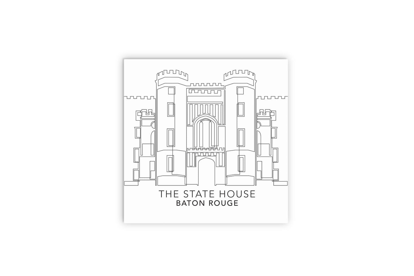 Minimalistic Baton Rouge State House | Wood Sign | Eaches | Min 2