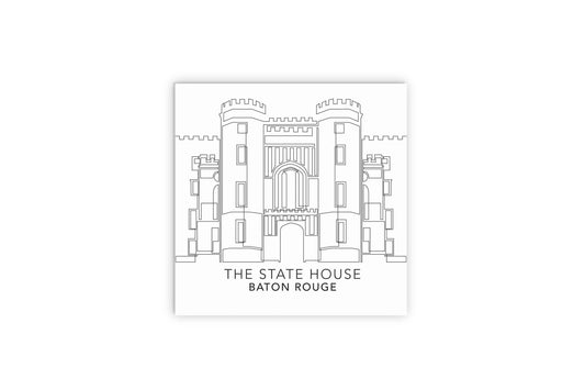 Minimalistic Baton Rouge State House | Wood Sign | Eaches | Min 2