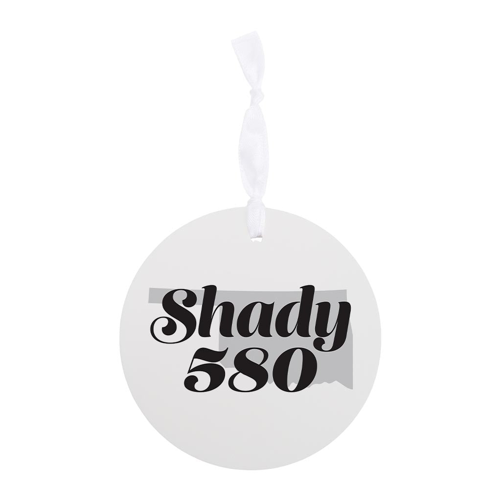 Minimalistic B&W Ardmore Ok Shady 580 White | Wood Ornament | Eaches | Min 6