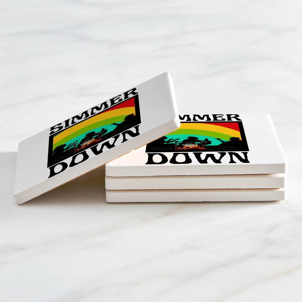 Square Coasters Simmer Down Communal Fire Set of Four | 4x4