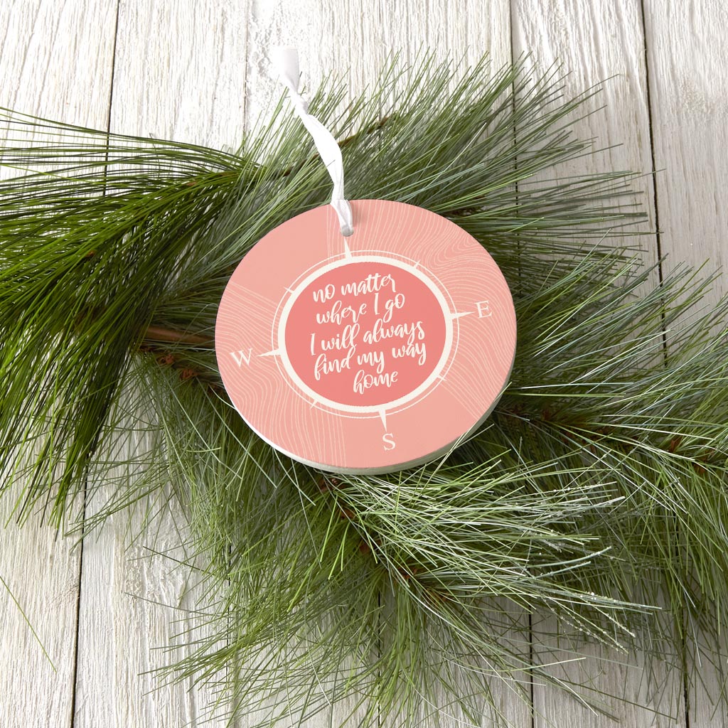 Boho Color Compass On Pink Quote | Wood Ornament | Eaches | Min 6