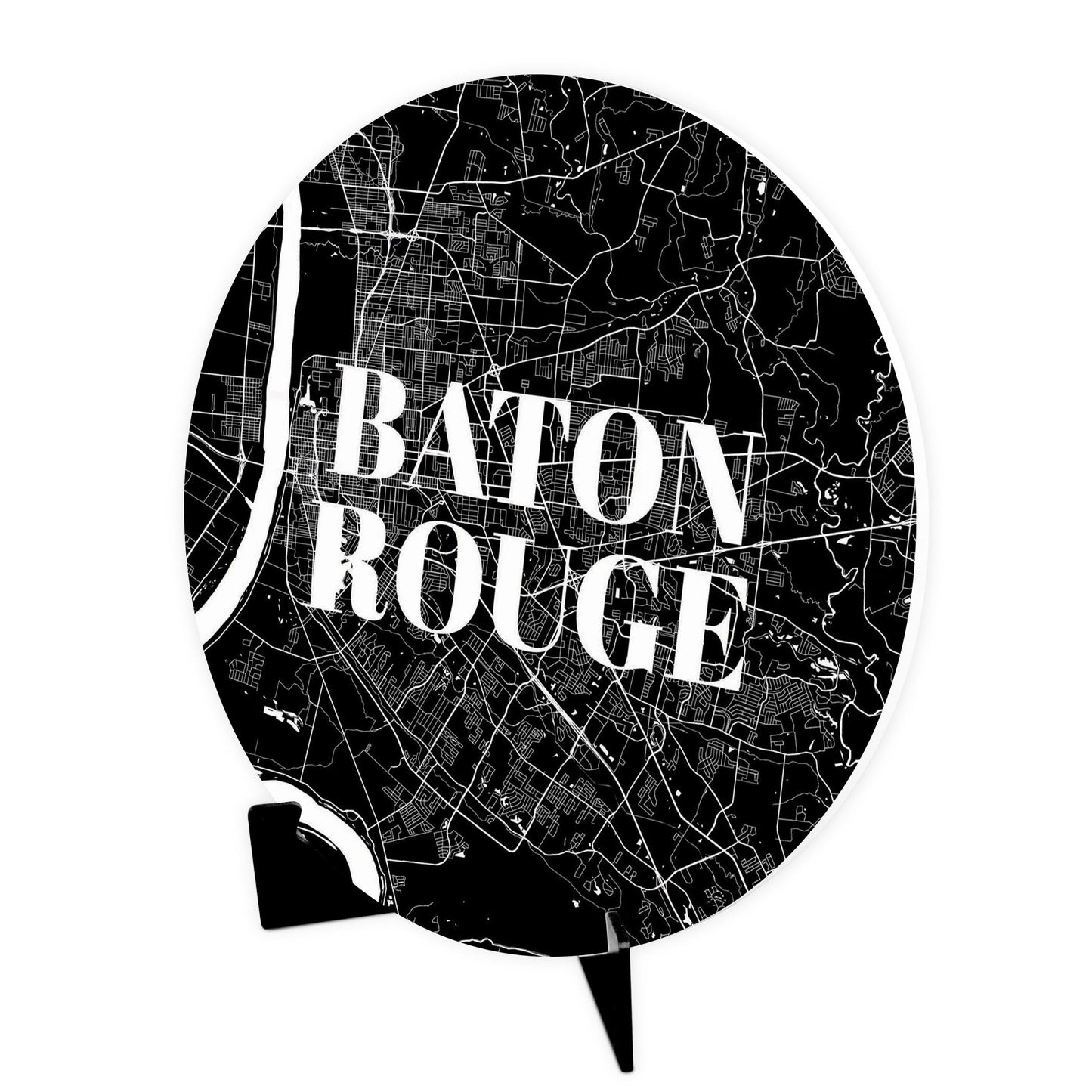 Minimalistic Baton Rouge Black Map | Wood Sign | Eaches | Min 1