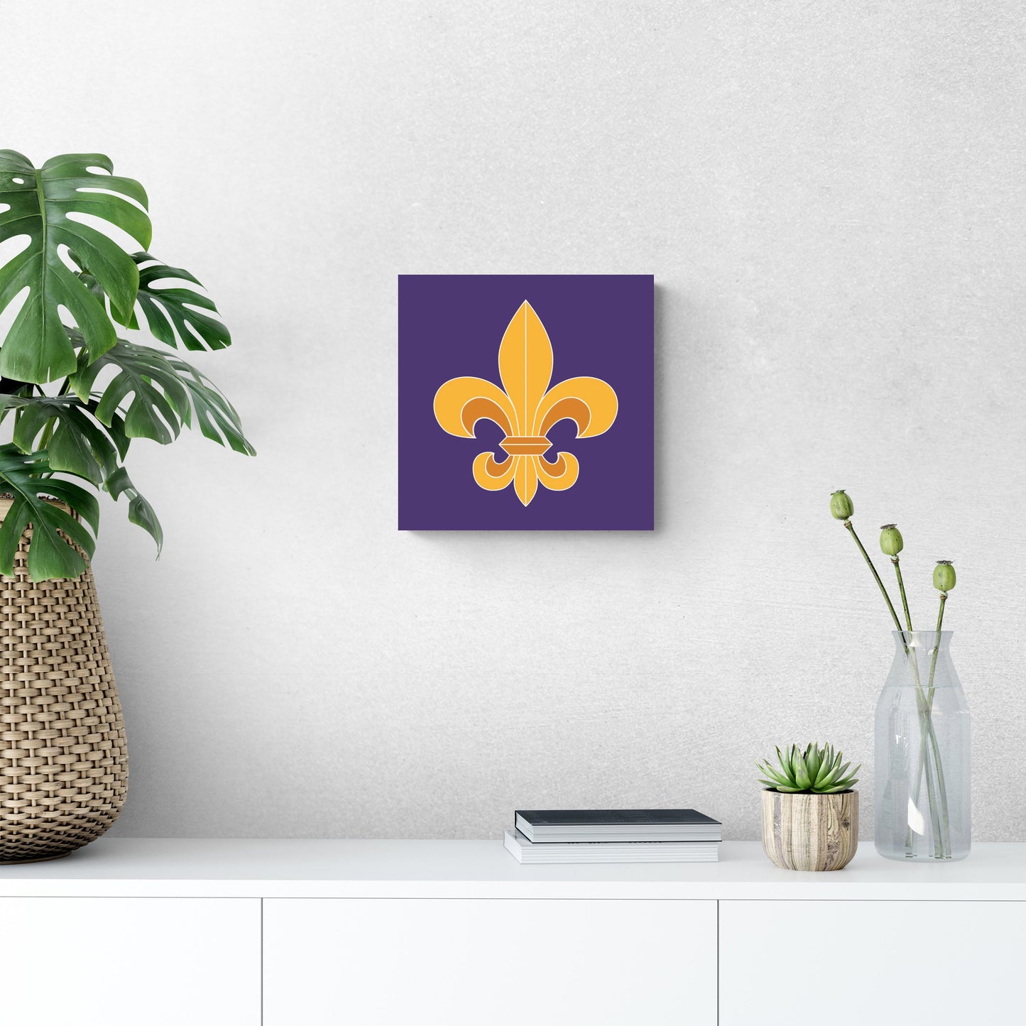 Purple Gold Louisiana Fleur De Lis | Wood Sign | Eaches | Min 2