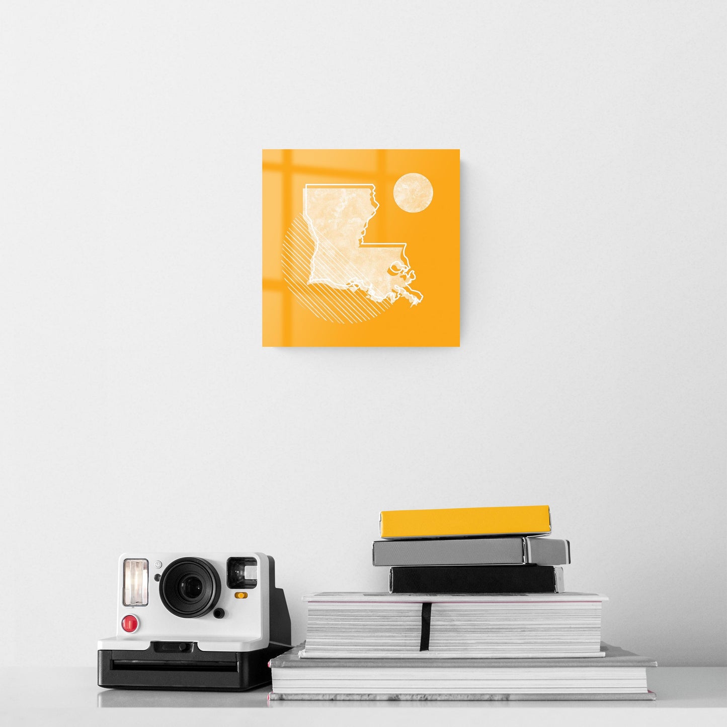 Bright Modern Geometric On Orange Louisiana | Hi-Def Glass Art | Eaches | Min 2