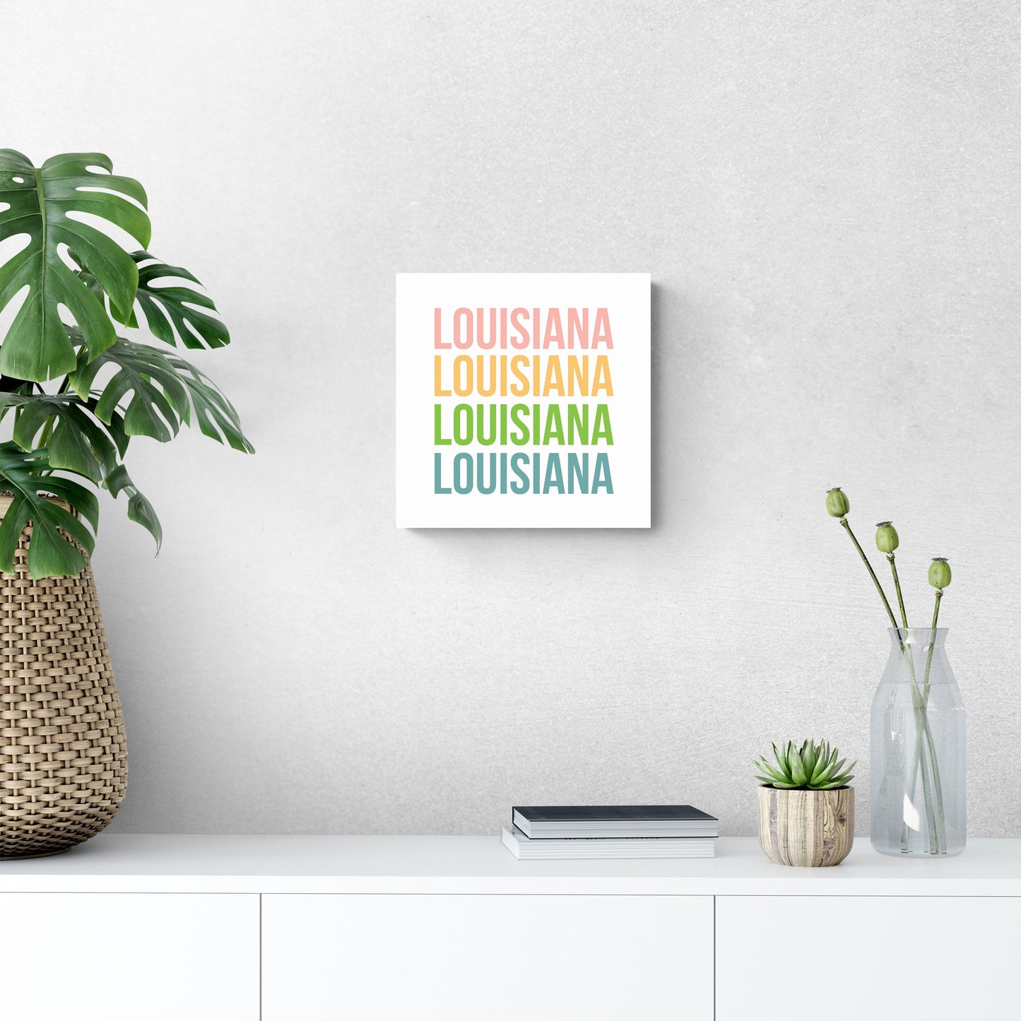 Boho Color Repeated State Name Louisiana | Wood Sign | Eaches | Min 2