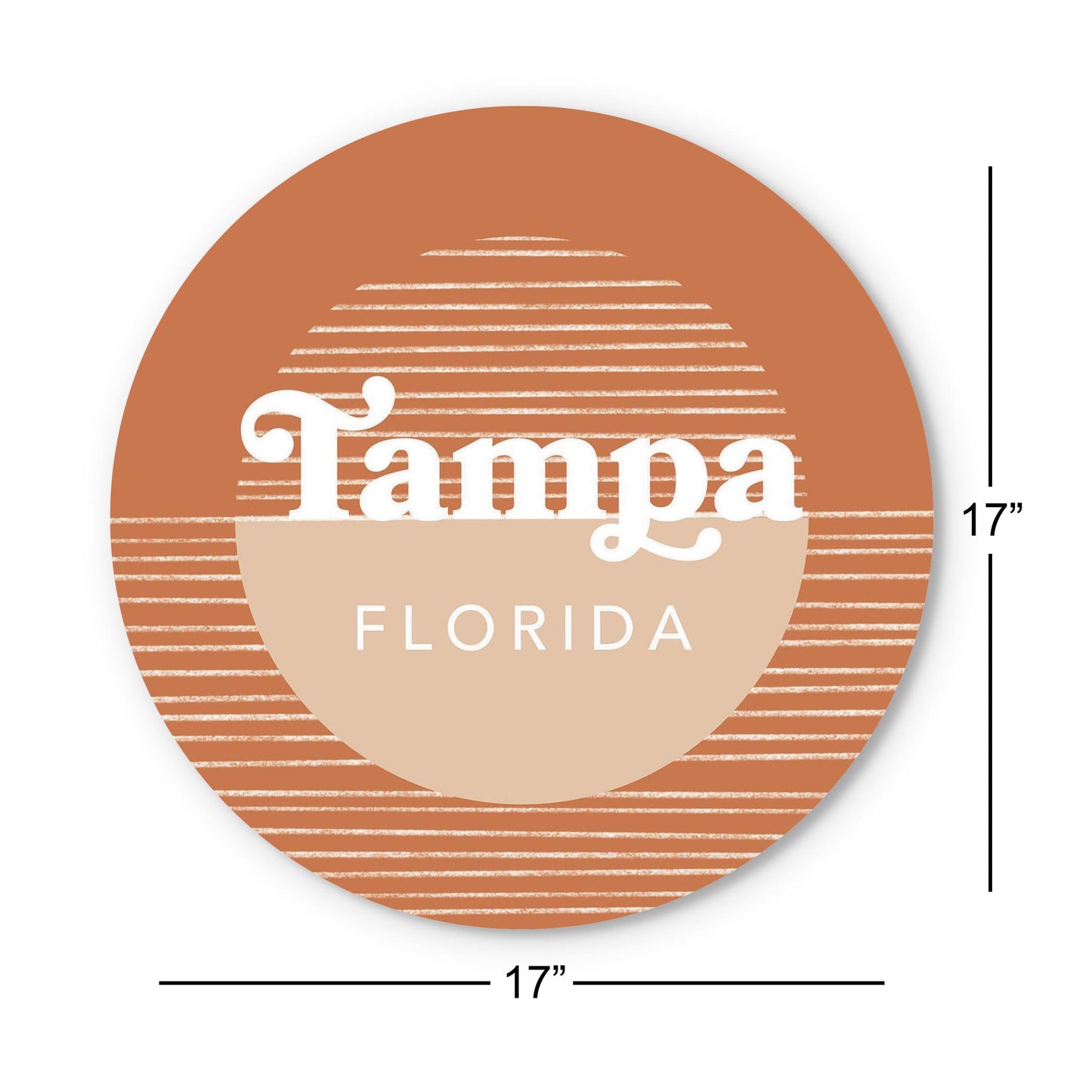 Vintage Groove Half Circle Lines Florida Tampa | Wood Sign | Eaches | Min 1