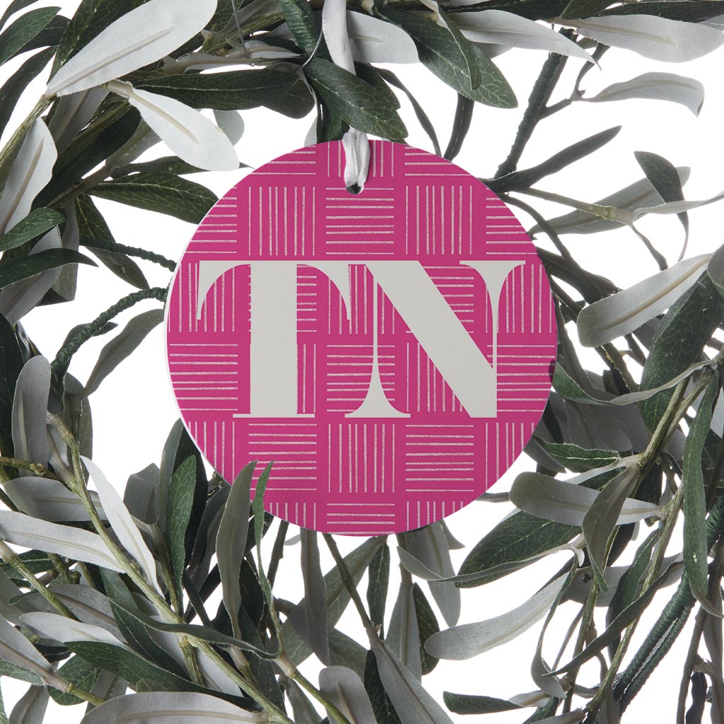 Bright Modern Abbreviated On Pink Tennessee| Wood Ornament | Eaches | Min 6