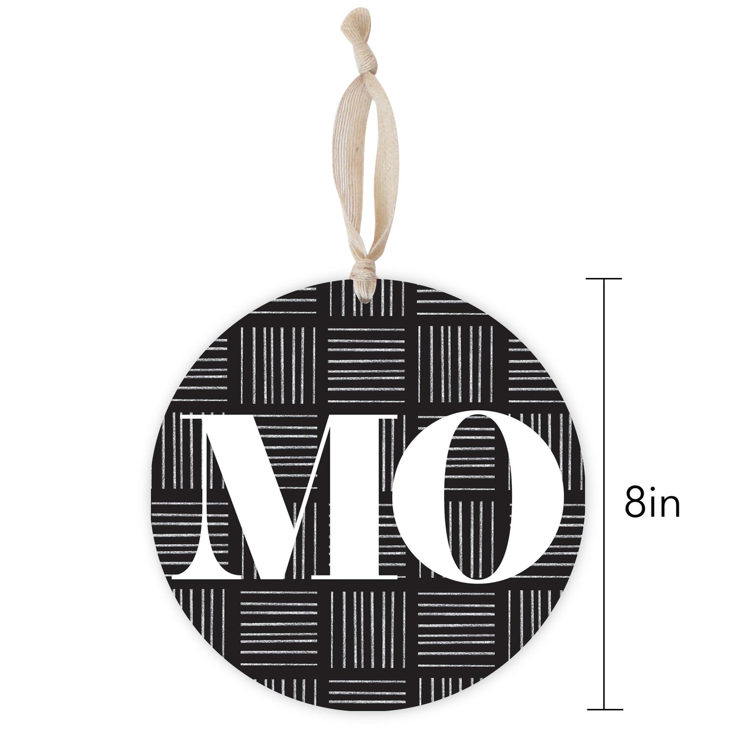 Black And White Abbreviated On Black Missouri | Wood Ornament | Eaches | Min 1