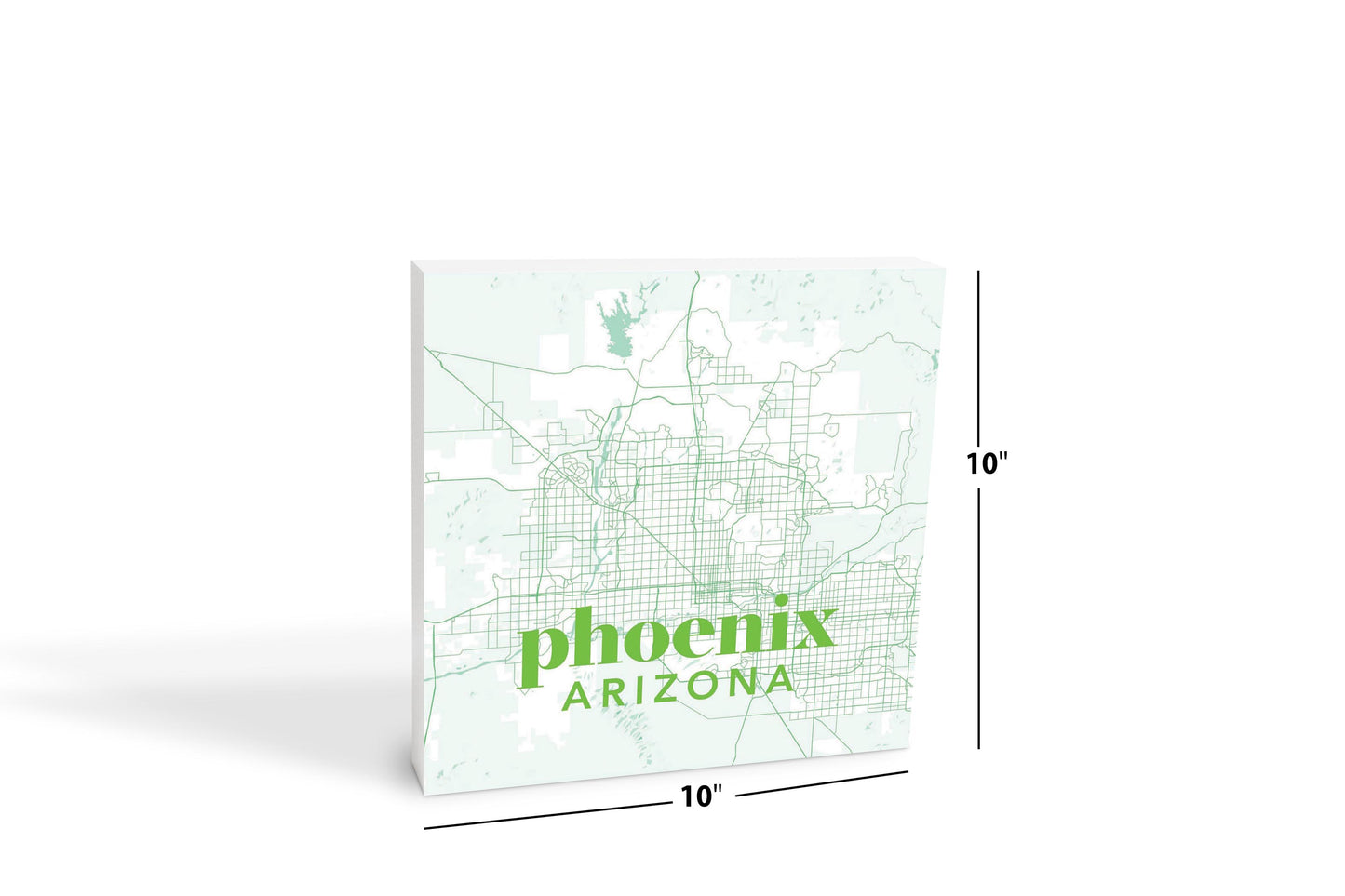 Bright Modern Green Map Arizona Phoenix | Wood Block | Eaches | Min 2