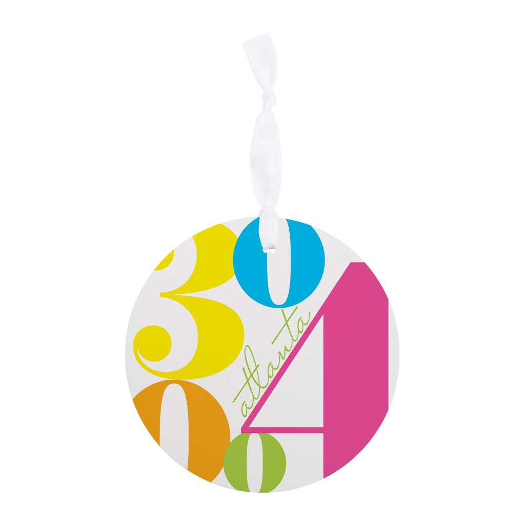 Bright Modern Color Block City Zip Georgia Atlanta | Wood Ornament | Eaches | Min 6