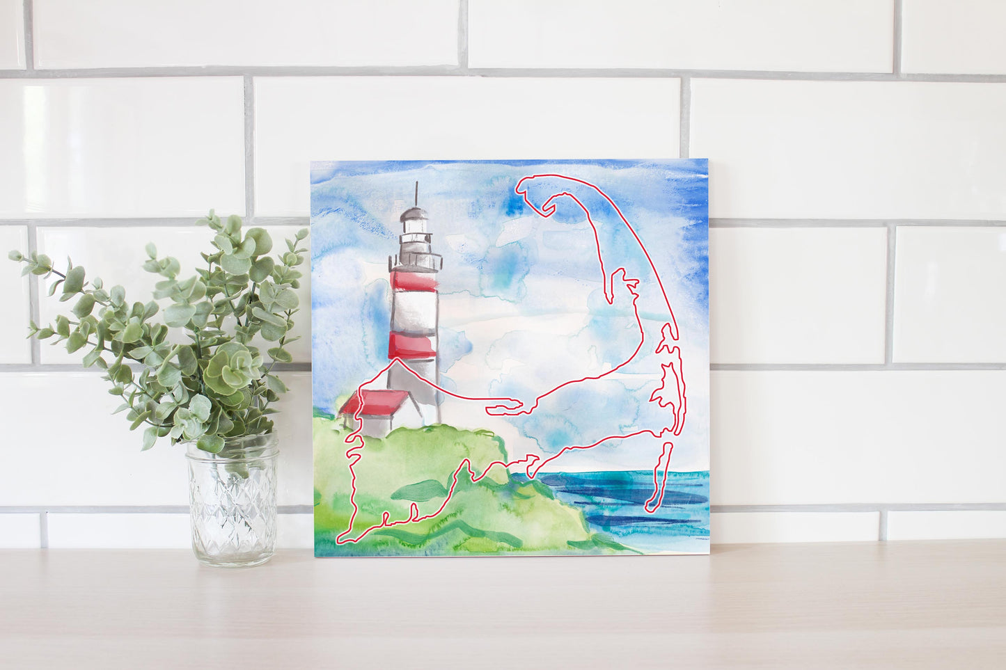 Watercolor Lighthouse | Wood Sign | Eaches | Min 2