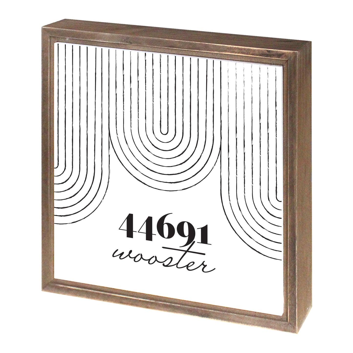 Black And White City Zip On White Ohio Wooster | Wood Sign | Eaches | Min 1