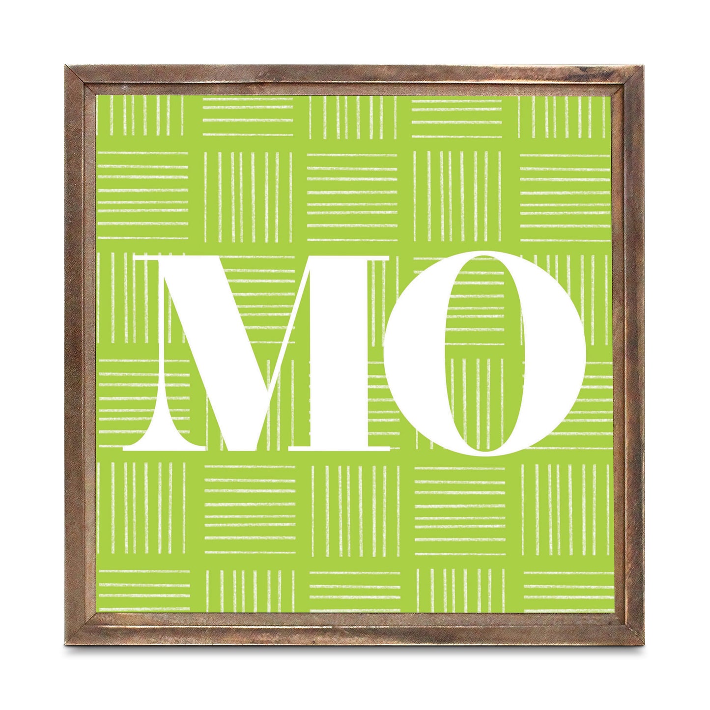 Bright Modern Abbreviated On Green Missouri | Wood Sign | Eaches | Min 1