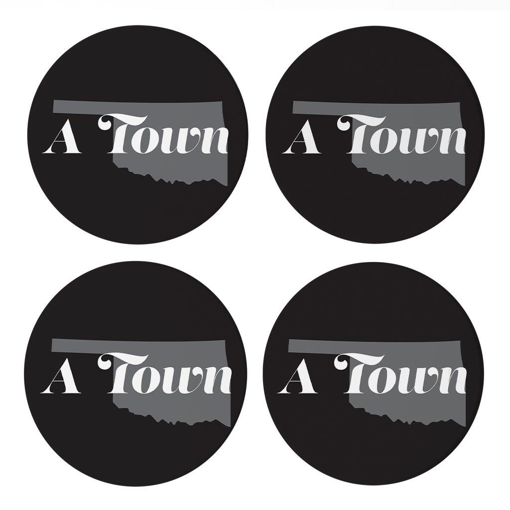 Minimalistic B&W Ardmore Ok A Town Black | Absorbent Coasters | Set of 4 | Min 2