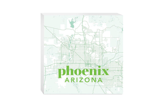 Bright Modern Green Map Arizona Phoenix | Wood Block | Eaches | Min 2