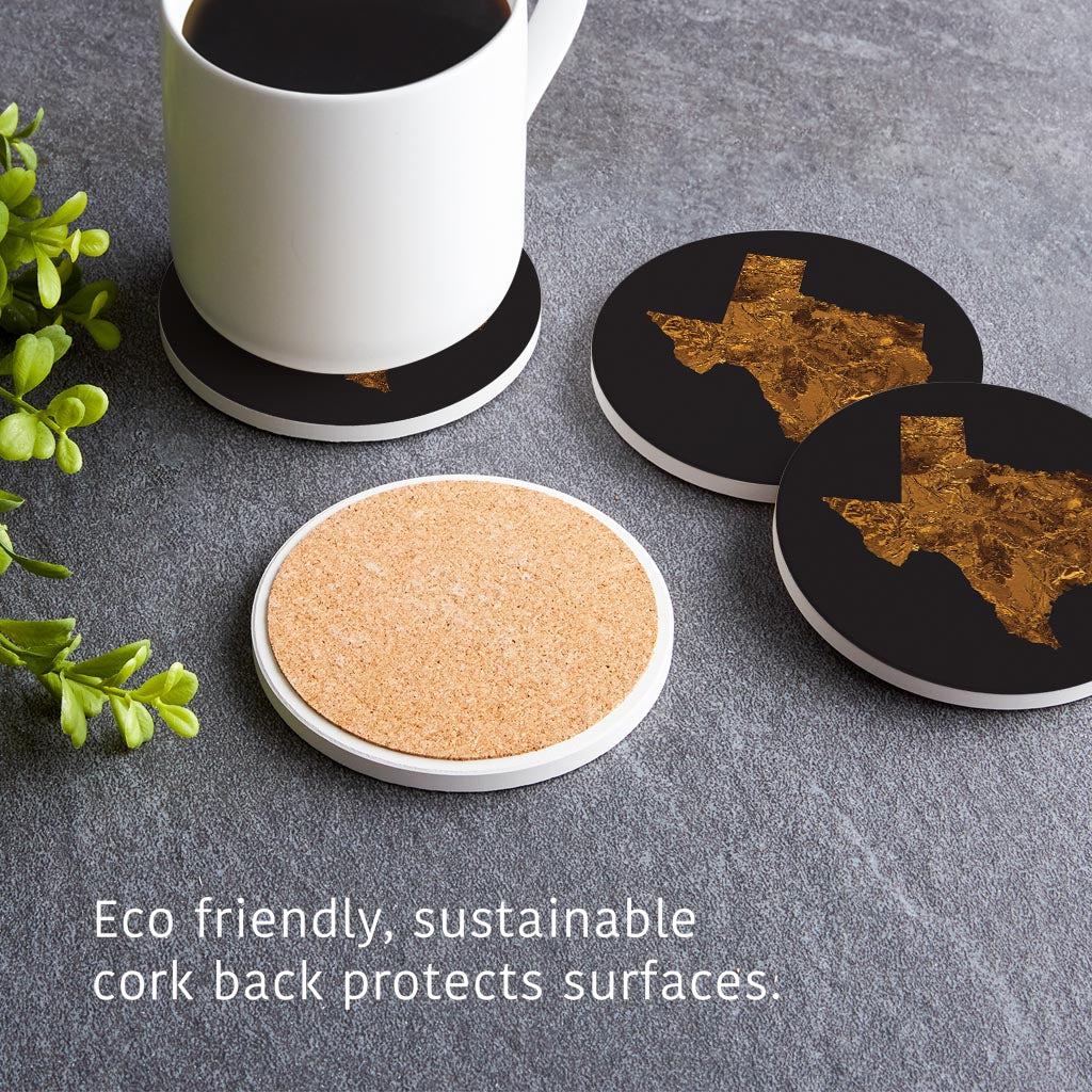 Texas State Shape Copper | Absorbent Coasters | Set of 4 | Min 2