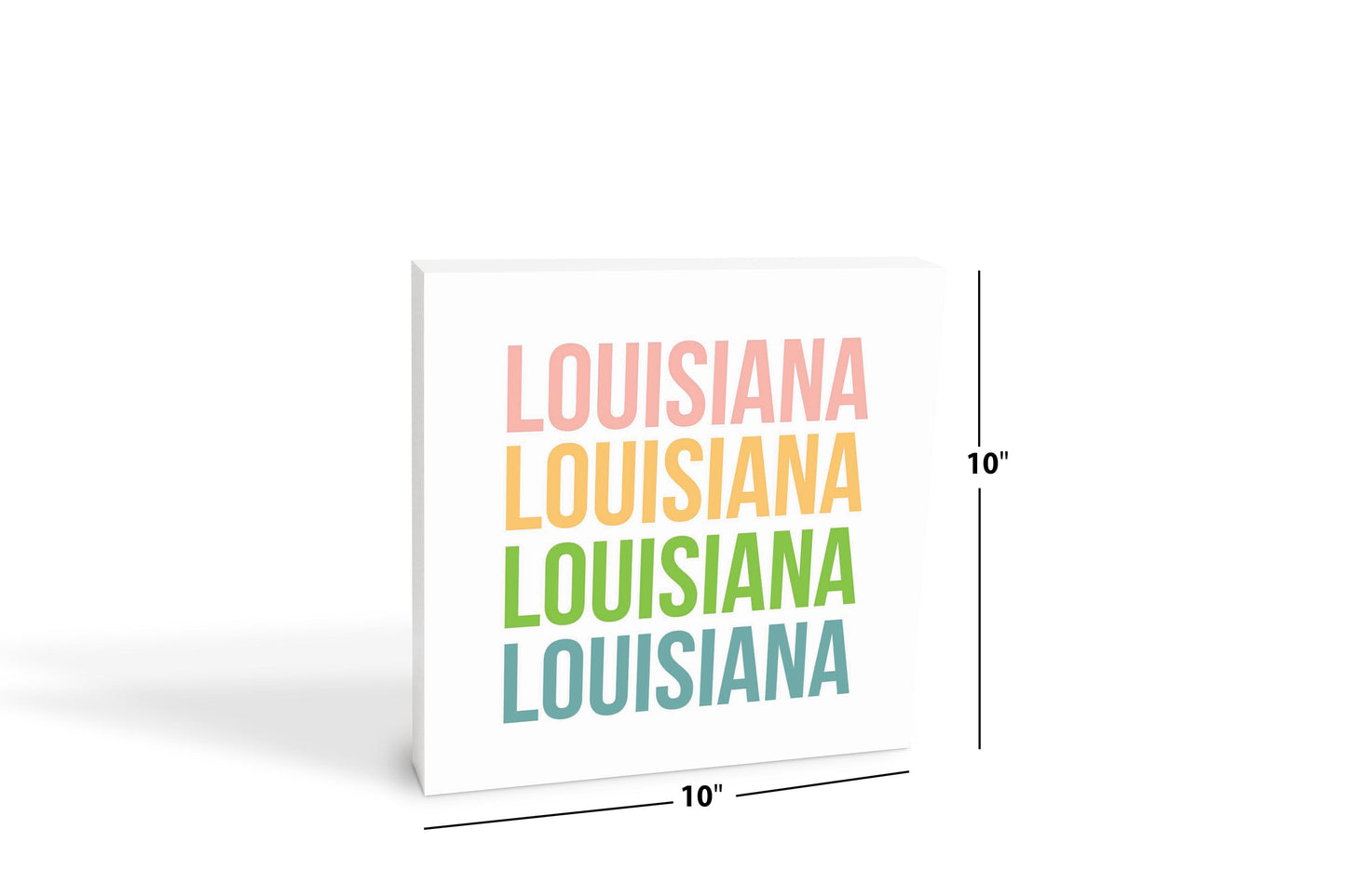 Boho Color Repeated State Name Louisiana | Wood Block | Eaches | Min 2