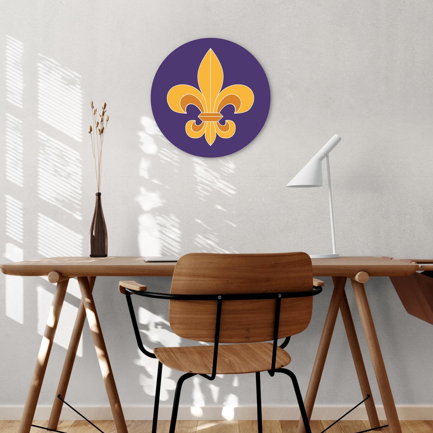 Purple Gold Louisiana Fleur De Lis | Wood Sign | Eaches | Min 1