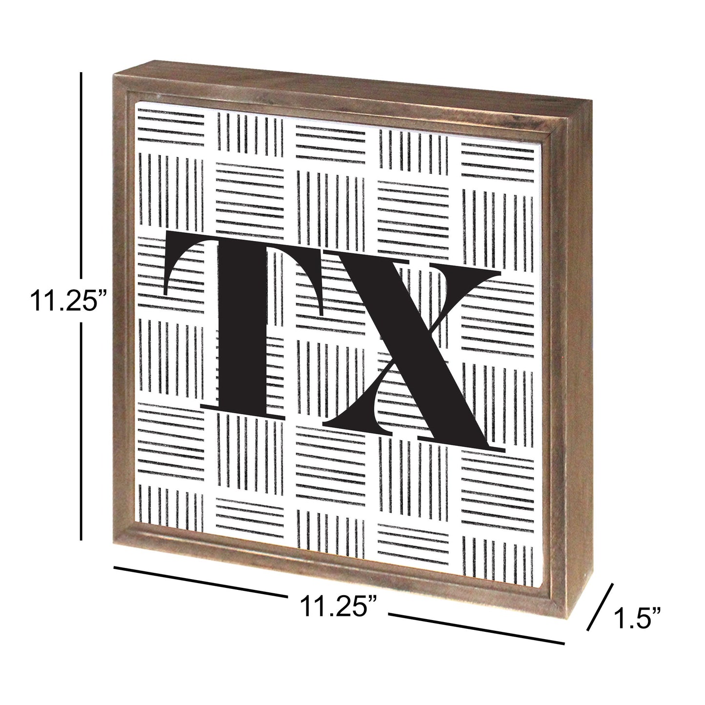 Black And White Abbreviated On White Texas | Wood Sign | Eaches | Min 1