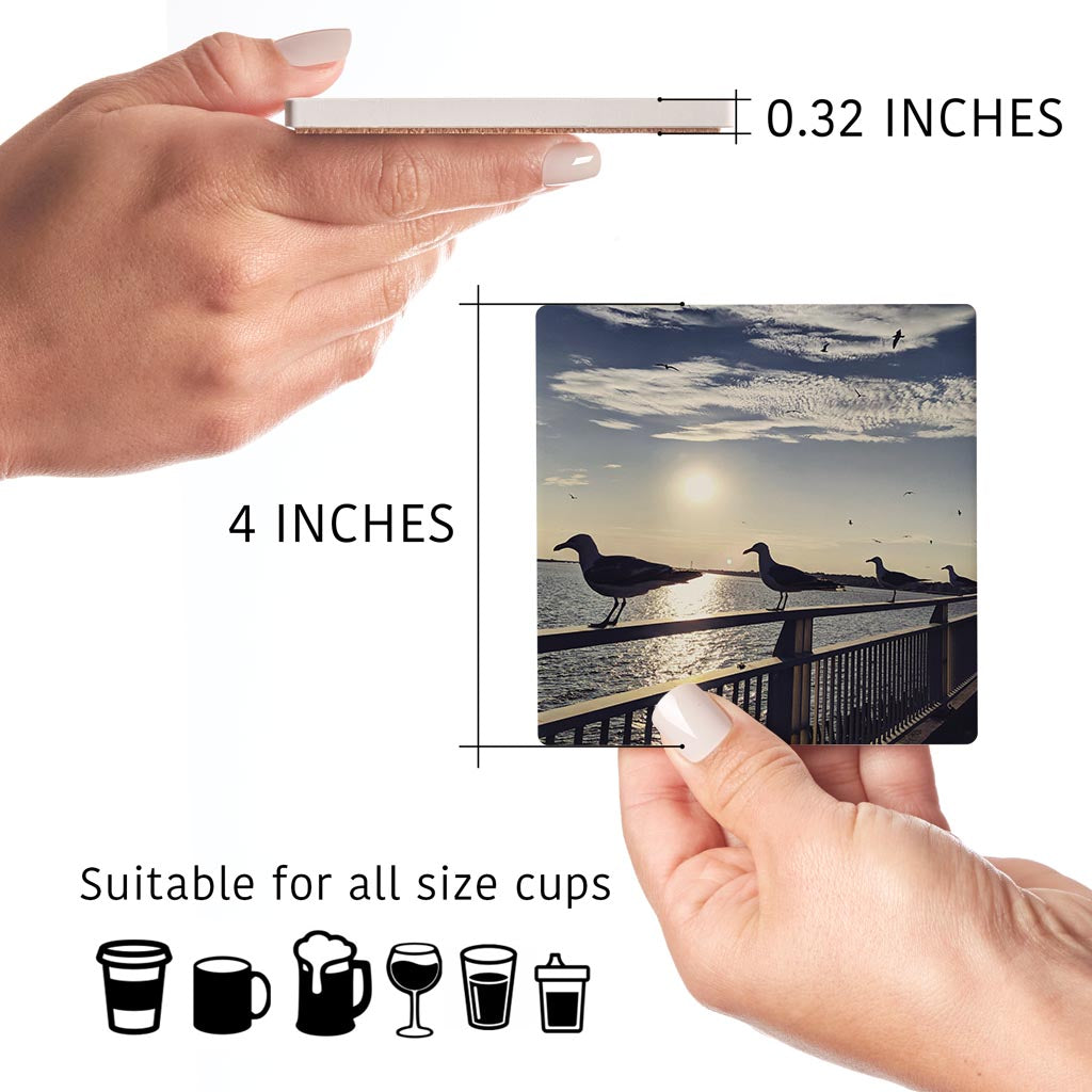 OCNJ Photo Seagulls| Absorbent Coasters | Set of 4 | Min 2