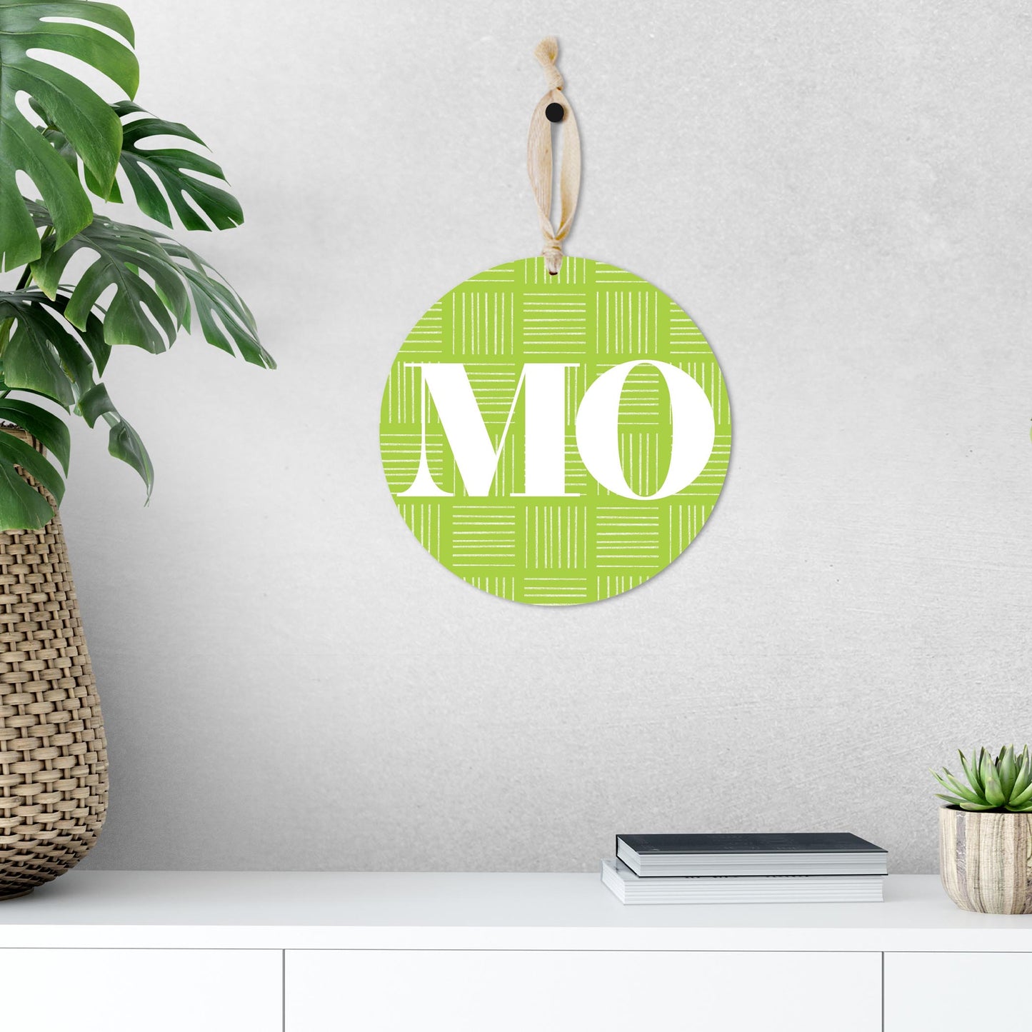 Bright Modern Abbreviated On Green Missouri | Wood Ornament | Eaches | Min 1