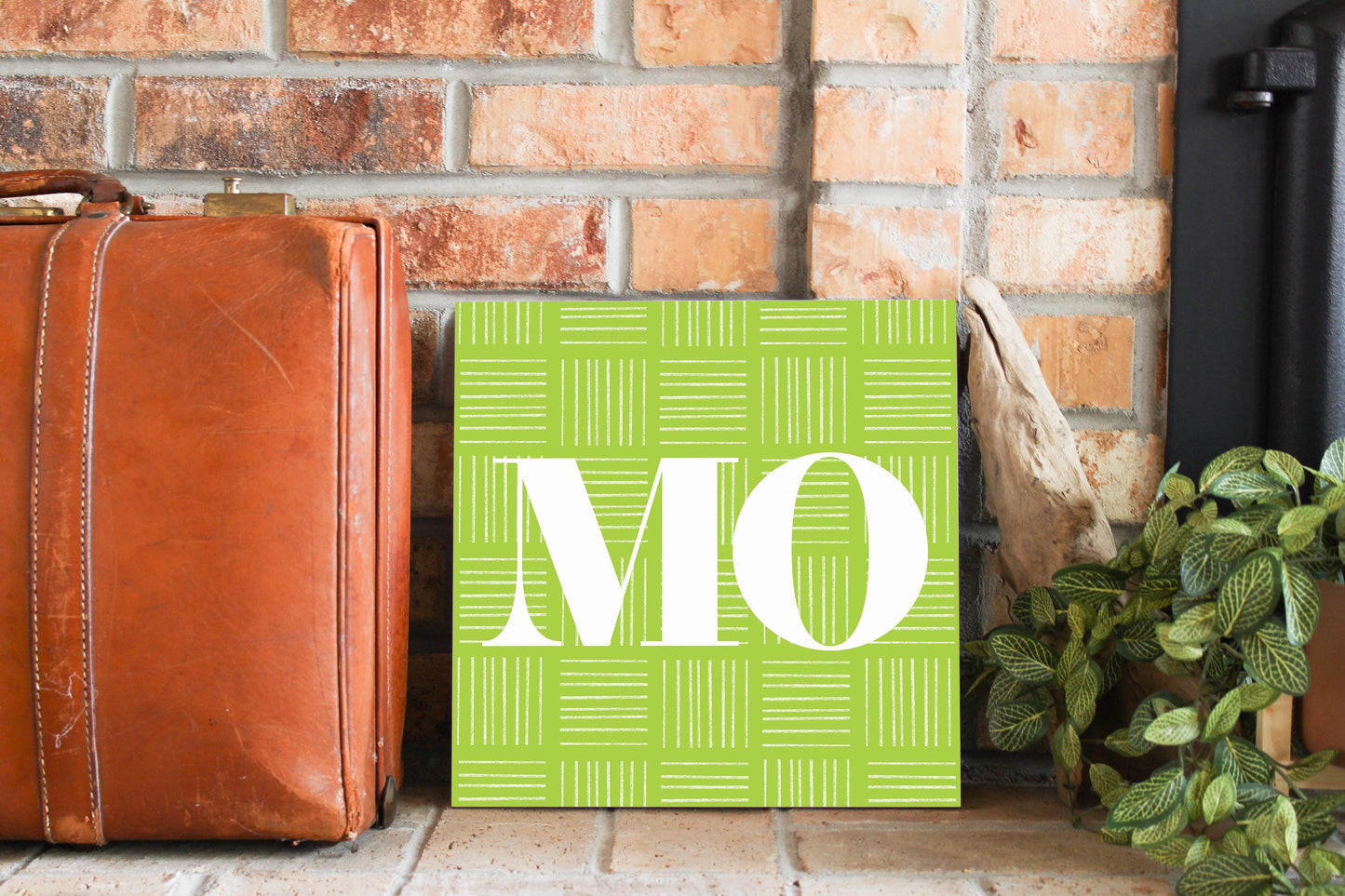 Bright Modern Abbreviated On Green Missouri | Wood Sign | Eaches | Min 2