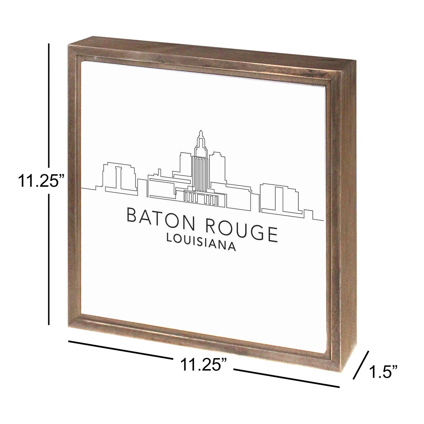 Minimalistic Baton Rouge Skyline | Wood Sign | Eaches | Min 1