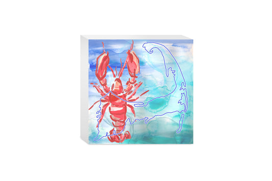 Watercolor Lobster | Wood Block | Eaches | Min 4