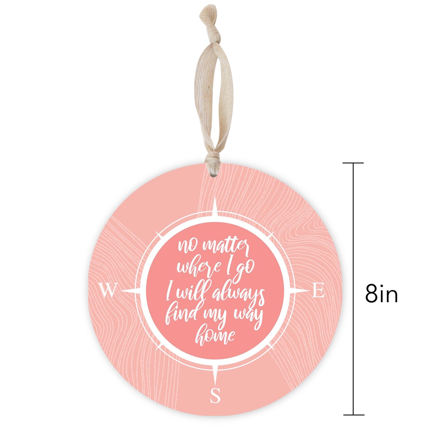 Boho Color Compass On Pink Quote | Wood Ornament | Eaches | Min 1