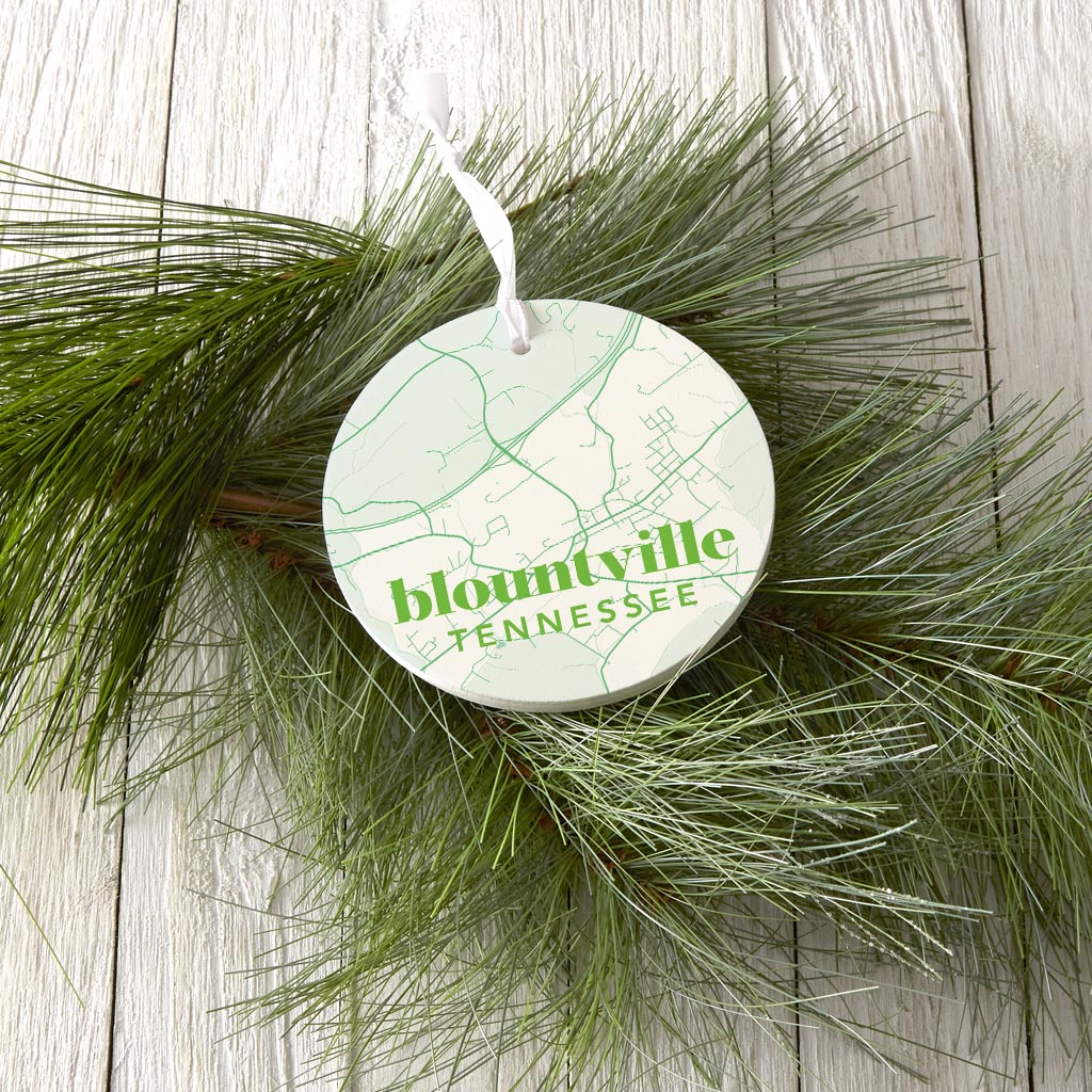 Bright Modern Green Map Tennessee Blountville| Wood Ornament | Eaches | Min 6