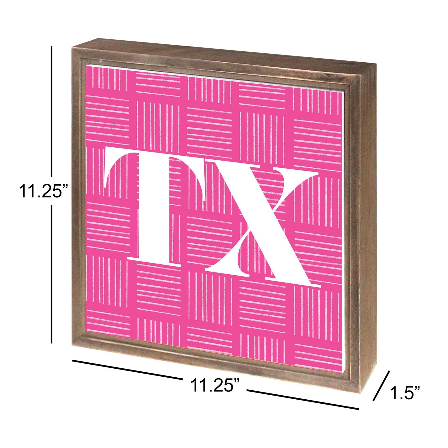 Bright Modern Abbreviated On Pink Texas | Wood Sign | Eaches | Min 1