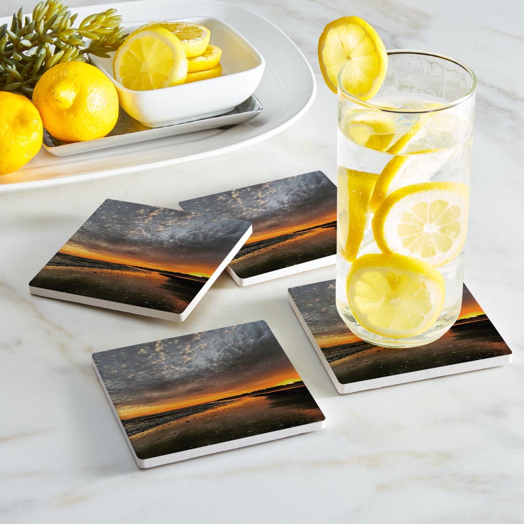 OCNJ Photo Beach Sunset| Absorbent Coasters | Set of 4 | Min 2