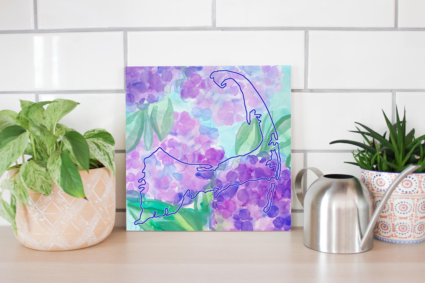 Watercolor Hydrangea | Wood Sign | Eaches | Min 2