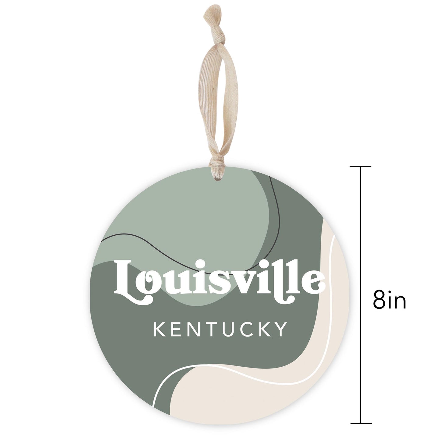 Vintage Groove Fluid Green Kentucky Louisville | Wood Ornament | Eaches | Min 1